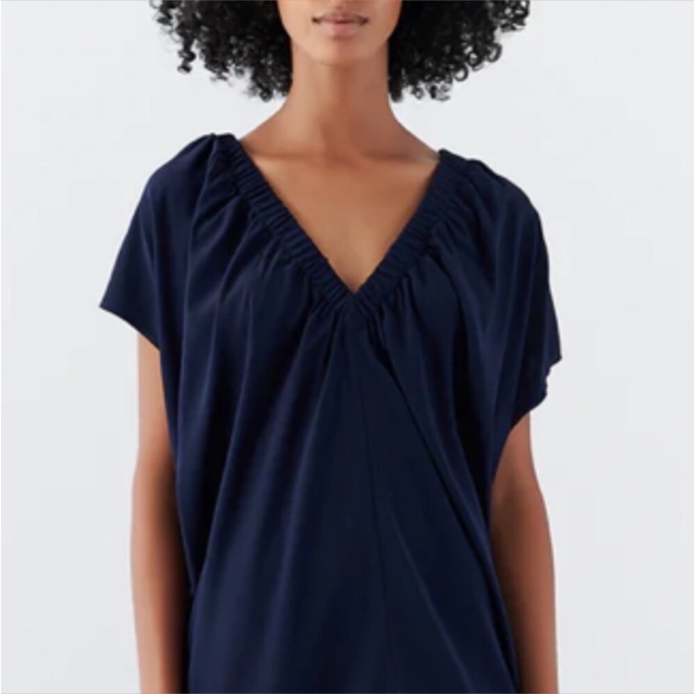 ZERO + MARIA CORNEJO] Signature Black Ruched Neck Tilly Tunic Top - Picture 5 of 15